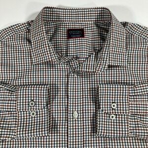 UNTUCKit Mirassou Shirt Mens XXL Blue Red Gingham Check Performance Stretch